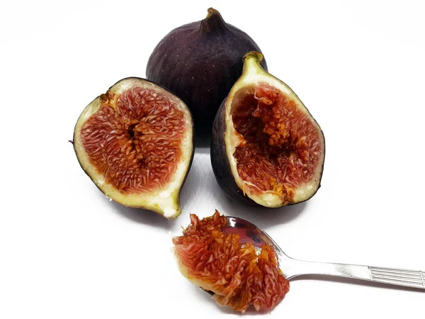 Fresh Figs Released White Background — Stock Photo, Image