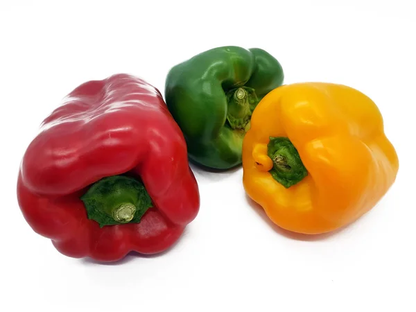 Colorful Peppers Released White Background — Stock Photo, Image