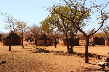 Afrika Namibya vahşi doğada Köyü
