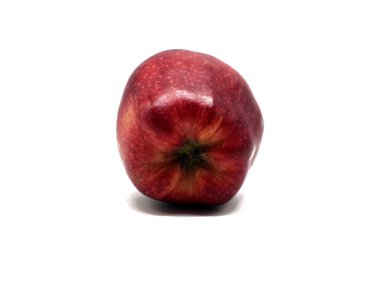 Kırmızı elma kırmızı beyaz arka plan üzerinde yayımlanan Şef