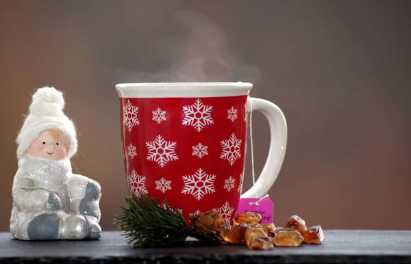 Gorącej Herbaty Okresie Zimowym — Zdjęcie stockowe