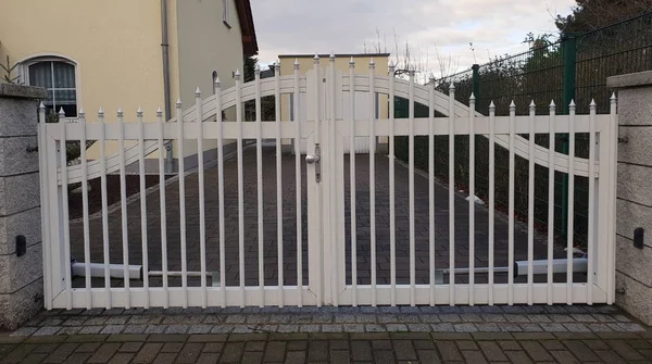 Garden Staket Staket Grind Staket Utfärda Utegångsförbud För Järn — Stockfoto