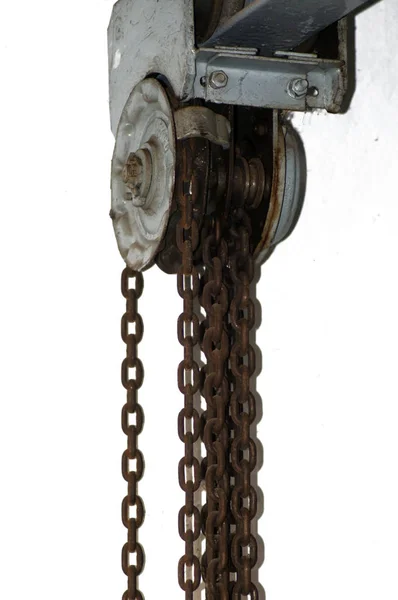 Cable Chain Hoist Lifting Maneuvering — Stock Photo, Image