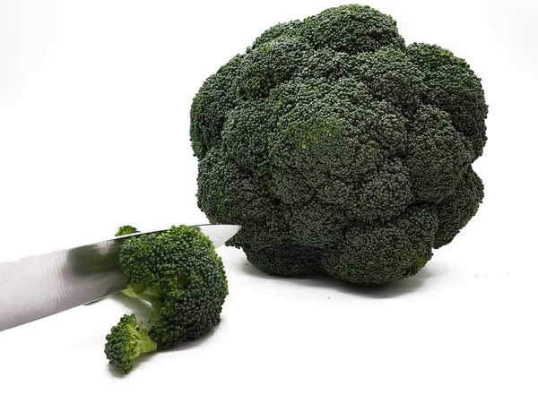 Fresh Broccoli Released White Background — Stock Photo, Image