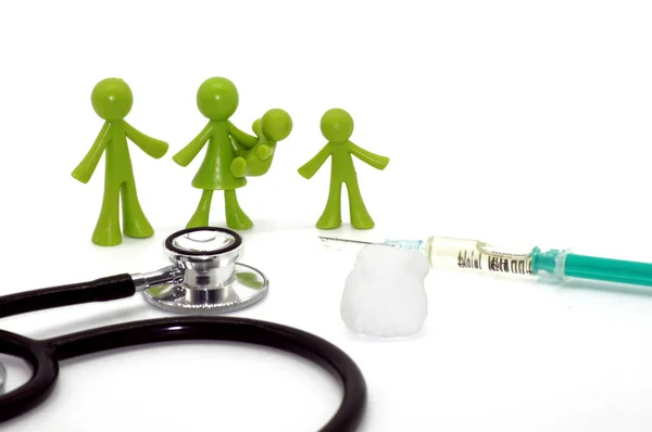 Proteção Vacinal Para Família Syringe — Fotografia de Stock