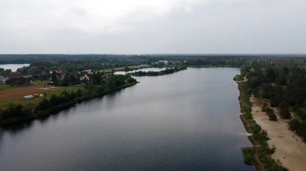 Drone Flight Sollnitzer See Dessau Rolau Saxony Anhalt Alemanha 2020 — Fotografia de Stock