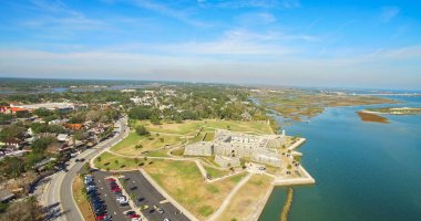 Kuru Tortugas Milli Parkı, Florida, ABD İç Savaşı Fort Jefferson havadan görünümü