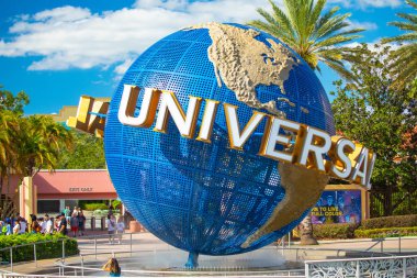 ORLANDO, USA - 23 NOVEMBER 2018: famous Universal Globe at Universal Studios in Orlando, Florida clipart