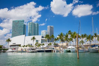 ABD, Florida, Miami - 17 Şubat 2017: Miami Uluslararası Boat Show, Downtown Miami, Key Biscayne