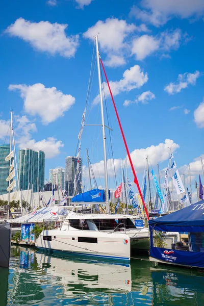 Usa Florida Miami Febrero 2017 Miami International Boat Show Centro — Foto de Stock