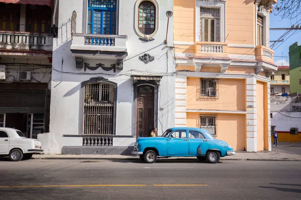 Eski Renkli Binalar Havana Küba Tarihi Merkezinin Sokak — Stok fotoğraf