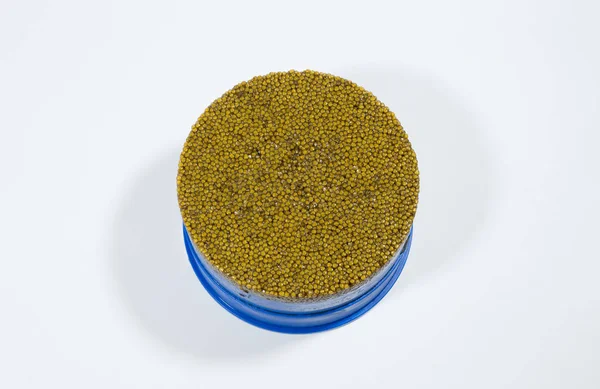 Yellow Caviar Bowl White Background — Stock Photo, Image