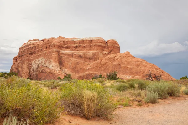 Czerwone Skały Góry Parku Narodowego Arches Pustynia Dolina Utah Stany — Zdjęcie stockowe