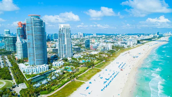 Flygfoto Över South Beach Miami Beach Florida Usa — Stockfoto