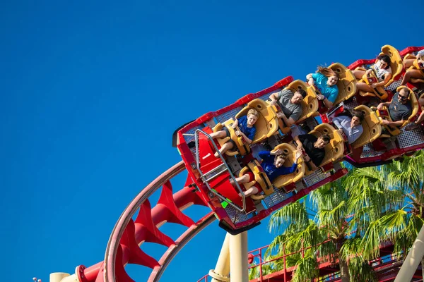 Pessoas Montanha Russa Rip Ride Rockit Universal Orlando Resort Orlando — Fotografia de Stock