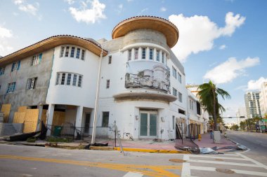 Miami Beach, Florida, ABD - 11 Eylül 2017: Irma Kasırgası'ndan sonra City Miami Beach