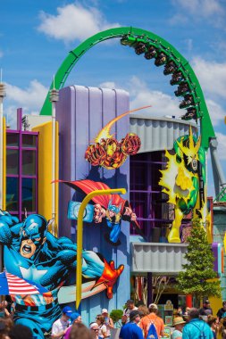 Orlando, Florida, ABD - 11 Mart 2017: Marvel Super Hero Island , Islands of Adventure, Universal studio