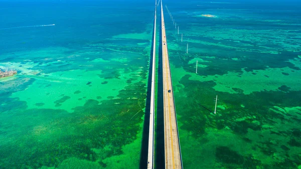 Vue Aérienne Pont Seven Miles Dessus Eau Bleue Floride États — Photo