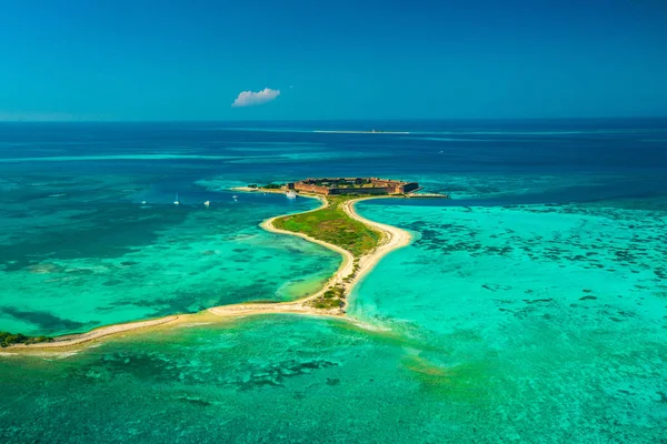 Vista Aérea Guerra Civil Fort Jefferson Golfo México Parque Nacional — Foto de Stock