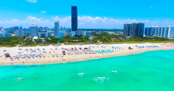 Vista Aerea South Beach Miami Beach Florida Stati Uniti America — Foto Stock