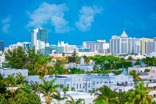 Eua Florida Miami Beach Junho 2019 Vista Skyline Cidade Sul — Fotografia de Stock