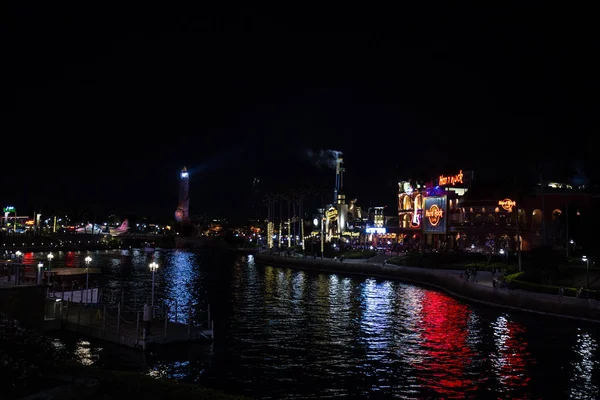 Orlando Marzo 2017 Café Hard Rock Universal Studios Por Noche — Foto de Stock