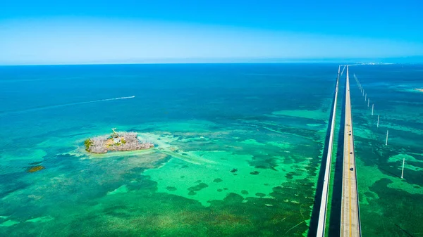 Vue Aérienne Pont Seven Miles Dessus Eau Bleue Floride États — Photo