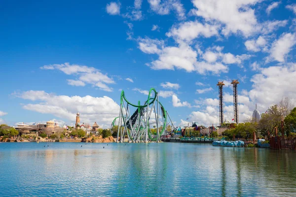 Roller Coaster Hulk Lago Parque Temático Universal Islands Adventure Universal — Fotografia de Stock