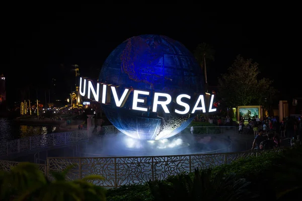 Orlando Eua Março 2017 Famoso Universal Globe Universal Studios Noite — Fotografia de Stock