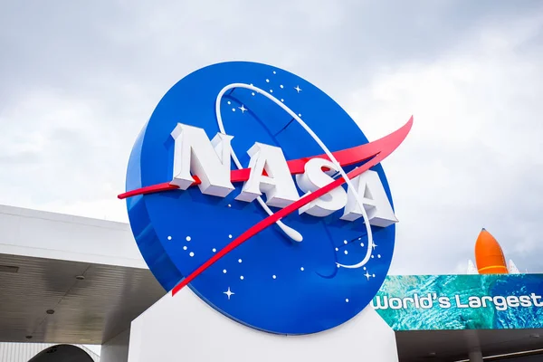 Nasa Işaret Kennedy Uzay Merkezi Cape Canaveral Florida Abd — Stok fotoğraf