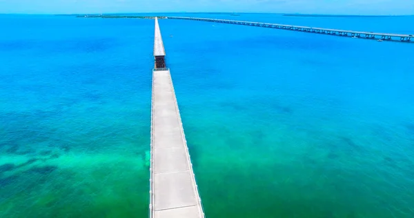 Vue Aérienne Pont Seven Miles Dessus Eau Bleue Floride États — Photo
