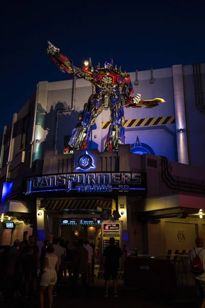Orlando Marzo 2017 Entrada Transformers Universal Studios Por Noche Orlando — Foto de Stock