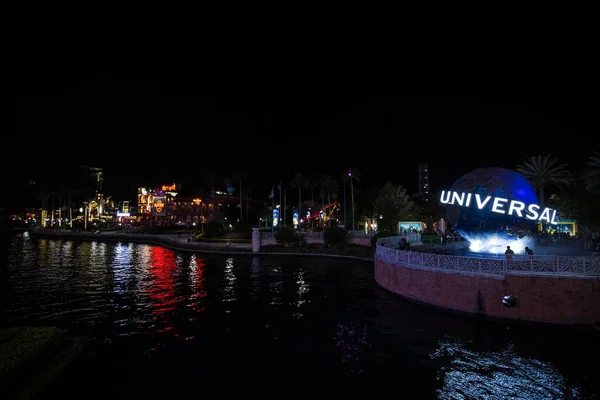 Orlando Eua Março 2017 Famoso Universal Globe Universal Studios Noite — Fotografia de Stock
