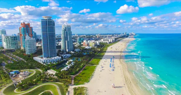 Vista Aérea South Beach Miami Beach Florida Eua — Fotografia de Stock