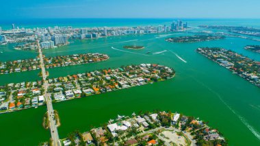 South Beach'in havadan görünümü. Miami Sahili. Florida. Abd