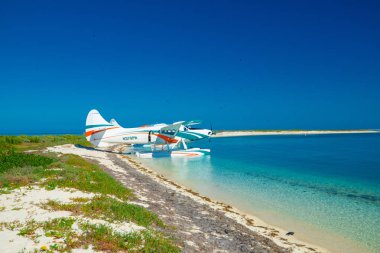 uçak üzerinde plaj, Meksika Körfezi'nde Kuru Tortugas Milli Parkı, Florida, ABD