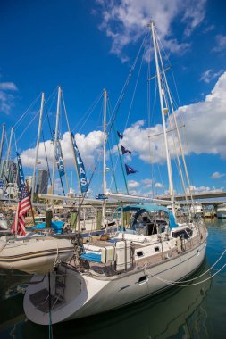 ABD, Florida, Miami - 17 Şubat 2017: Miami Uluslararası Boat Show, Downtown Miami, Key Biscayne