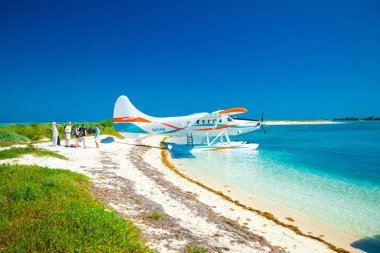 uçak üzerinde plaj, Meksika Körfezi'nde Kuru Tortugas Milli Parkı, Florida, ABD