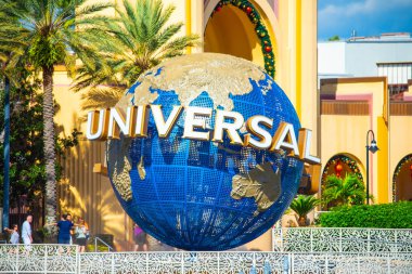 ORLANDO, USA - 23 NOVEMBER 2018: famous Universal Globe at Universal Studios in Orlando, Florida clipart