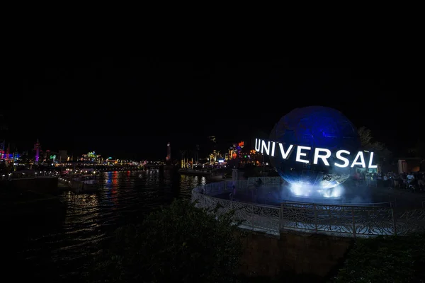 Orlando Marzo 2017 Famoso Universal Globe Universal Studios Por Noche — Foto de Stock