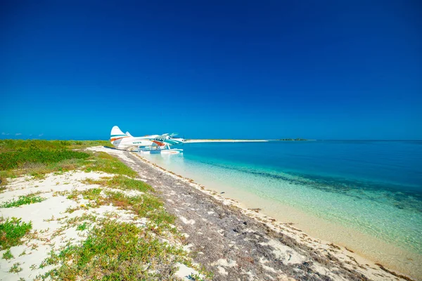 Samolot Plaży Zatoce Meksykańskiej Dry Tortugas National Park Floryda Usa — Zdjęcie stockowe