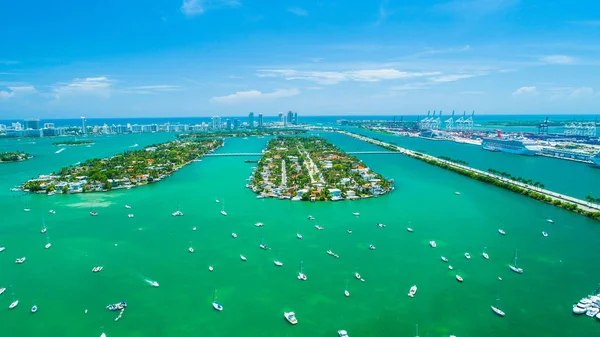 Vista Aérea South Beach Miami Beach Florida Estados Unidos — Foto de Stock