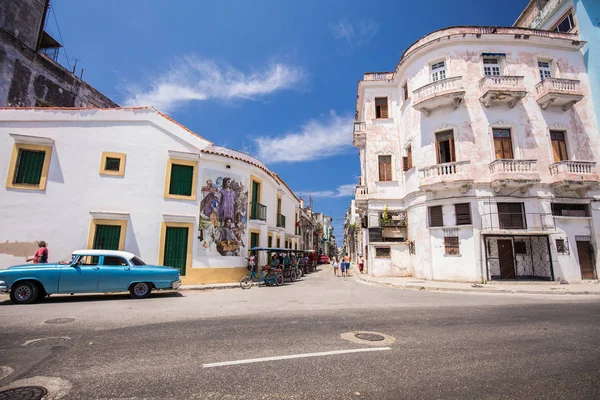 Gamla Antika Bil Gatan Historiska Centrum Havanna Kuba — Stockfoto