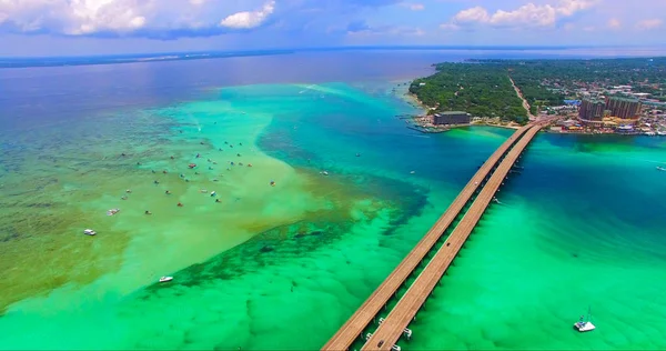 Vue Aérienne Pont Sur Redneck Beach Panama City Floride États — Photo