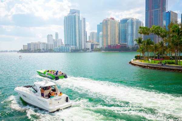 Usa Florida Miami Februari 2017 Miami Internationella Båtmässa Downtown Miami — Stockfoto