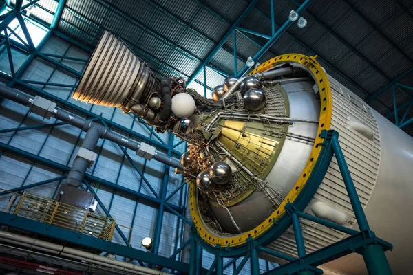 Apollo Saturno Center Hangar Spaziale Con Razzo Kennedy Space Center — Foto Stock