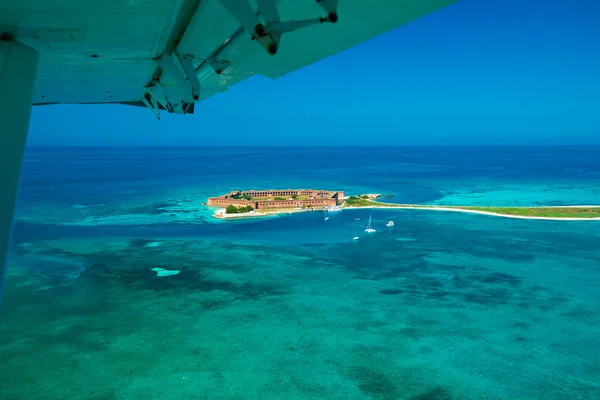 Vue Aérienne Fort Jefferson Golfe Mexique Dans Parc National Dry — Photo