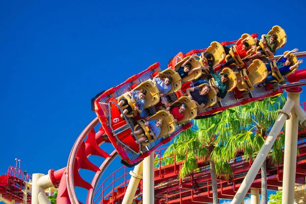 Pessoas Montanha Russa Rip Ride Rockit Universal Orlando Resort Orlando — Fotografia de Stock