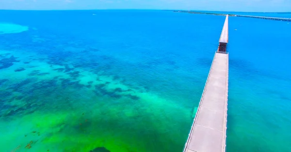 Vue Aérienne Pont Seven Miles Dessus Eau Bleue Floride États — Photo