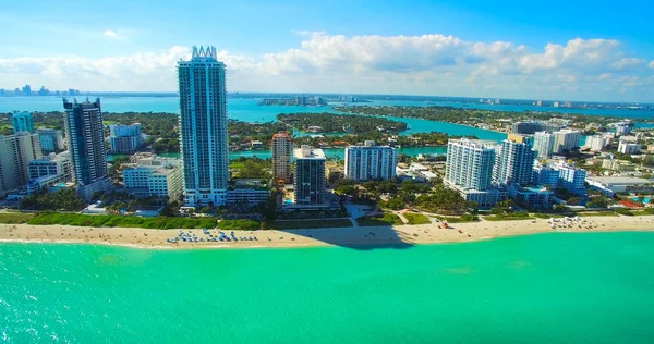 Vista Aérea South Beach Miami Beach Florida Eua — Fotografia de Stock